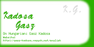 kadosa gasz business card